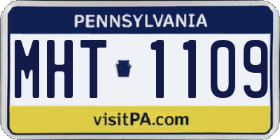 PA license plate MHT1109