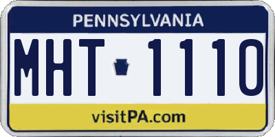PA license plate MHT1110