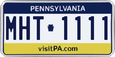 PA license plate MHT1111
