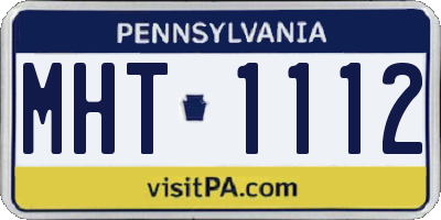 PA license plate MHT1112