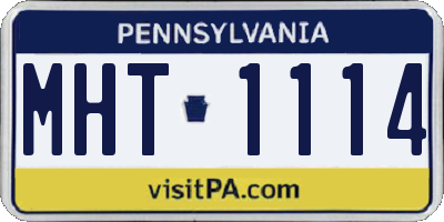 PA license plate MHT1114