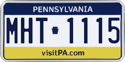 PA license plate MHT1115