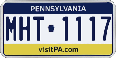 PA license plate MHT1117