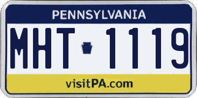 PA license plate MHT1119