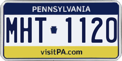 PA license plate MHT1120