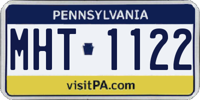 PA license plate MHT1122