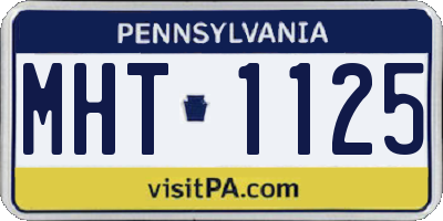 PA license plate MHT1125