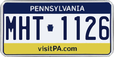 PA license plate MHT1126