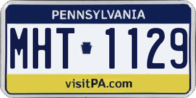 PA license plate MHT1129
