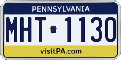 PA license plate MHT1130