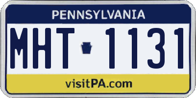 PA license plate MHT1131