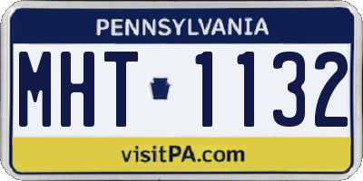 PA license plate MHT1132