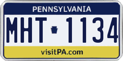 PA license plate MHT1134