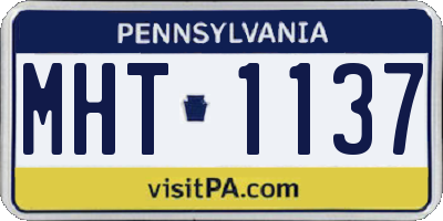 PA license plate MHT1137