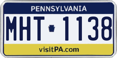 PA license plate MHT1138