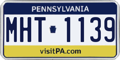 PA license plate MHT1139