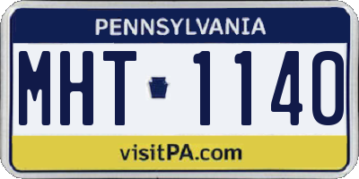PA license plate MHT1140