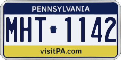 PA license plate MHT1142