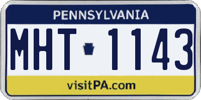 PA license plate MHT1143