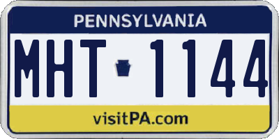 PA license plate MHT1144