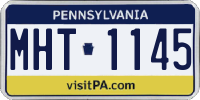 PA license plate MHT1145