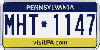 PA license plate MHT1147