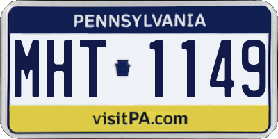 PA license plate MHT1149