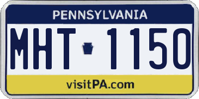 PA license plate MHT1150