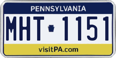 PA license plate MHT1151