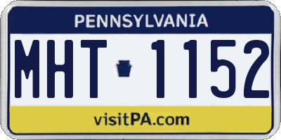 PA license plate MHT1152
