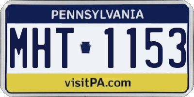 PA license plate MHT1153