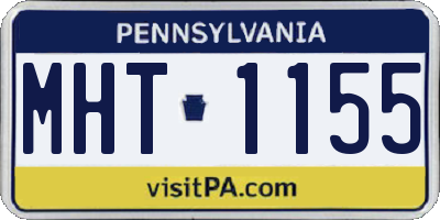 PA license plate MHT1155