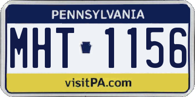 PA license plate MHT1156