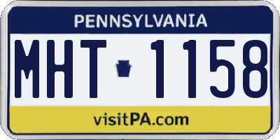 PA license plate MHT1158