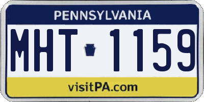 PA license plate MHT1159