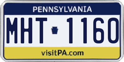 PA license plate MHT1160