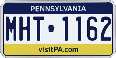 PA license plate MHT1162