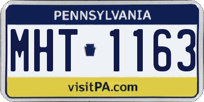 PA license plate MHT1163