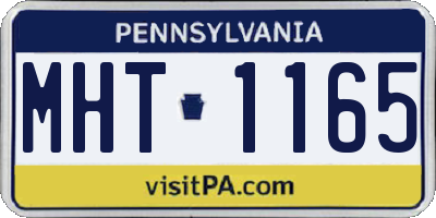 PA license plate MHT1165