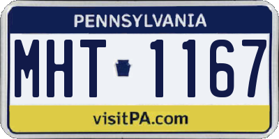 PA license plate MHT1167