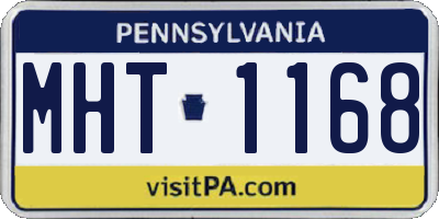 PA license plate MHT1168