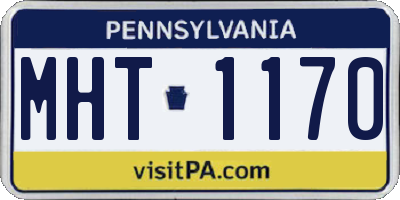 PA license plate MHT1170