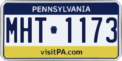 PA license plate MHT1173