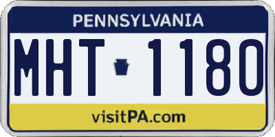 PA license plate MHT1180