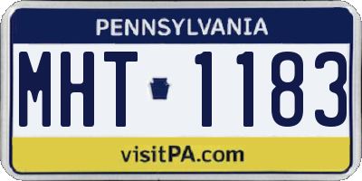 PA license plate MHT1183