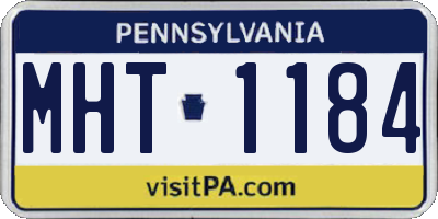 PA license plate MHT1184