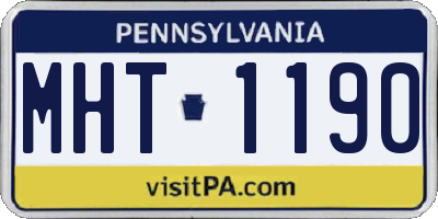 PA license plate MHT1190