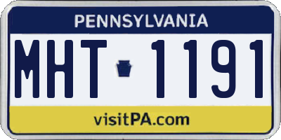PA license plate MHT1191