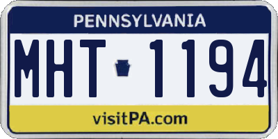 PA license plate MHT1194