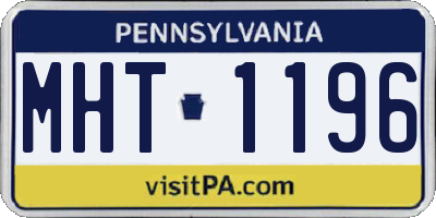 PA license plate MHT1196